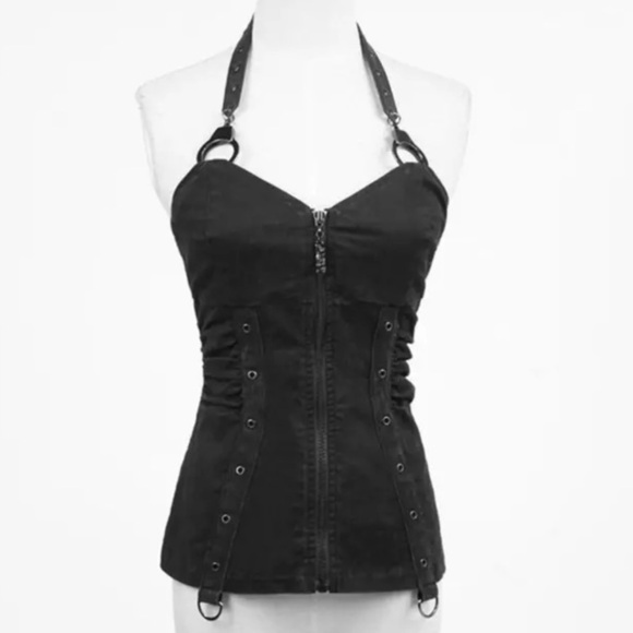 NWT - Punk Rave Rebella Bodice Halter in Black - Size XL - Picture 3 of 15